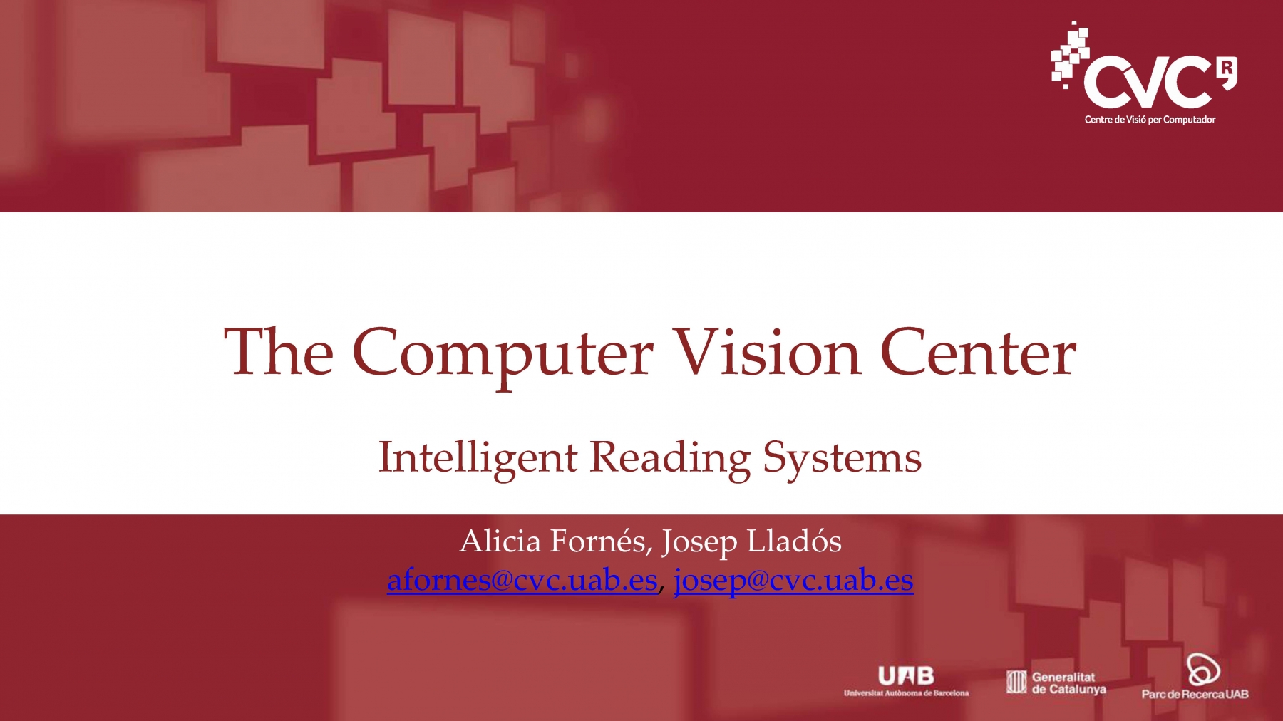 Computer Vision Center (pres. by Alicia Fornés)