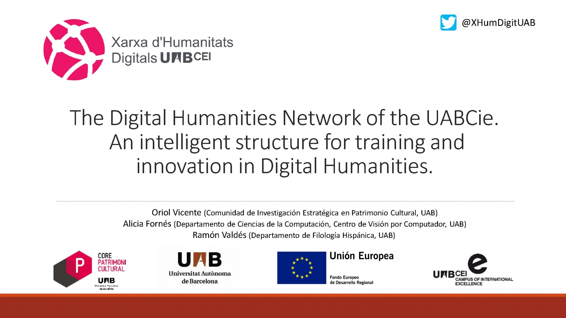 Digital Humanities Network - UAB (pres. by Oriol Vicente)